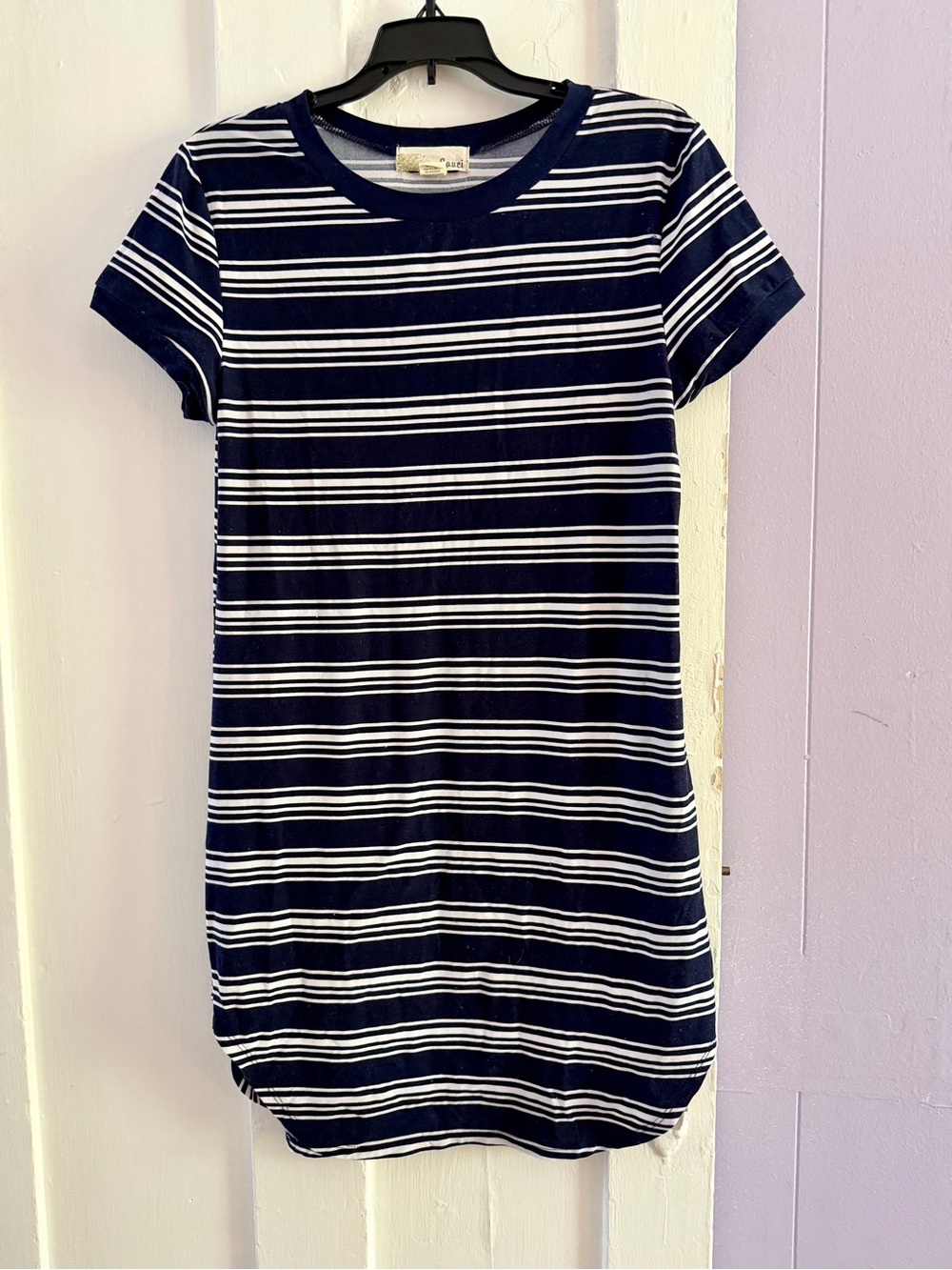 Striped Navy and White Tee Dress